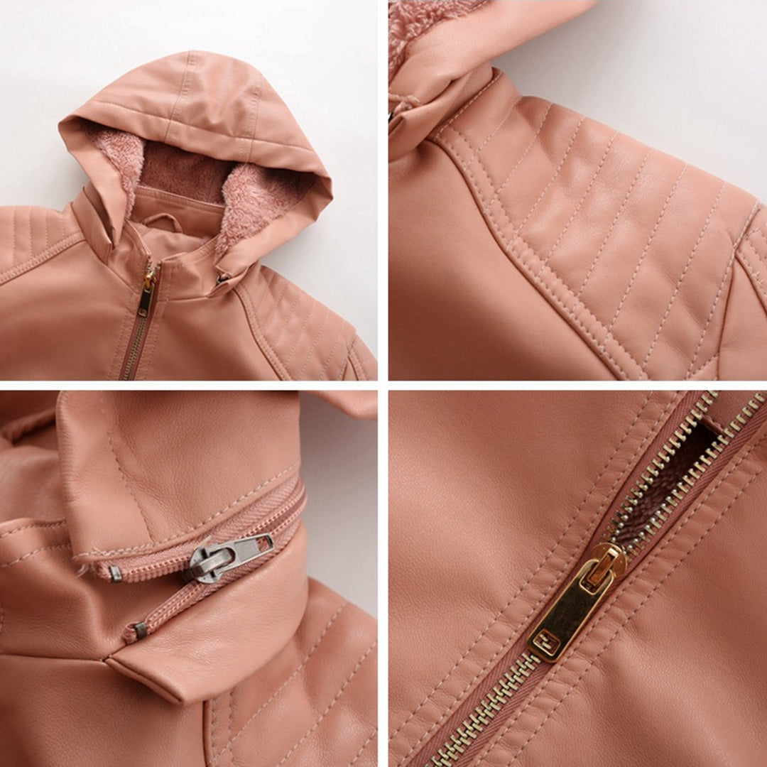 MAJA - Chaqueta de cuero con opciones ajustables para mujer