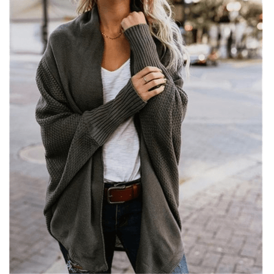 Chaqueta abierta de punto para mujer con manga larga – ELIANA
