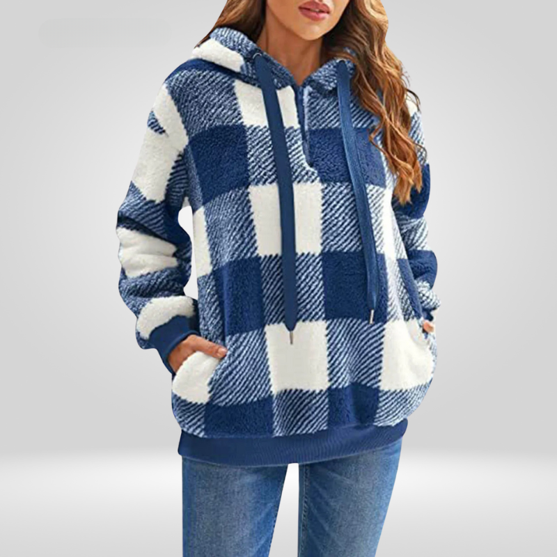 Sudadera clásica de mujer con media cremallera y capucha – DANIELA