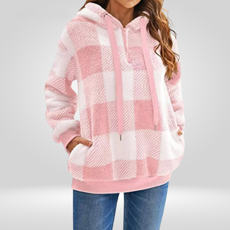 Sudadera clásica de mujer con media cremallera y capucha – DANIELA