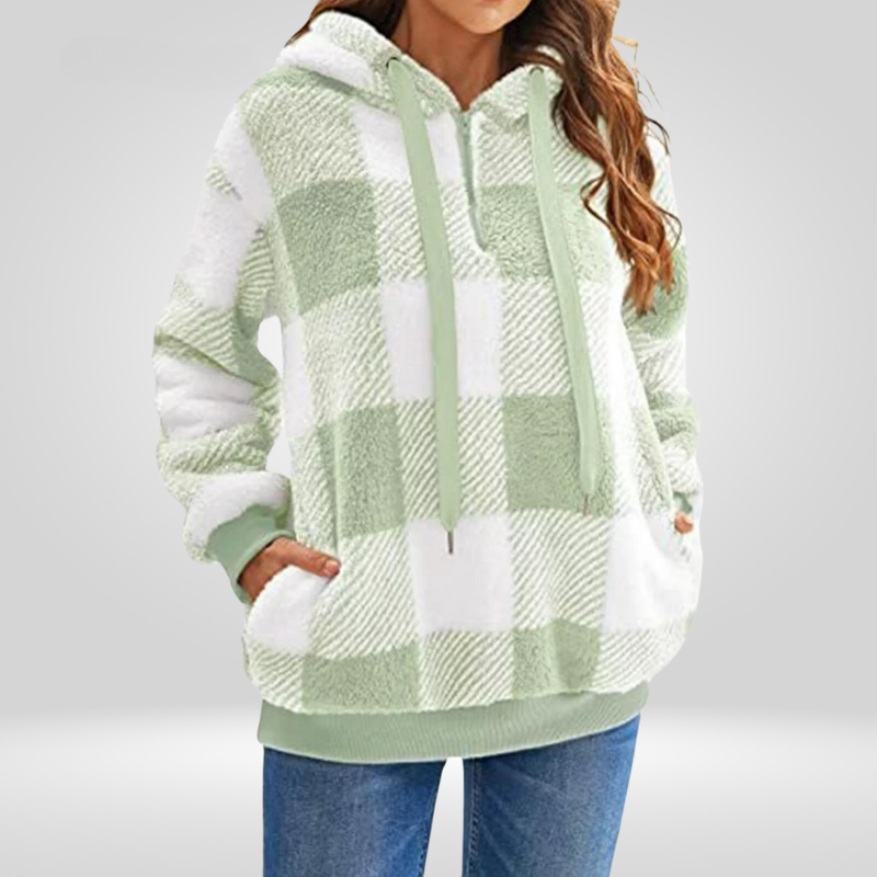 Sudadera clásica de mujer con media cremallera y capucha – DANIELA