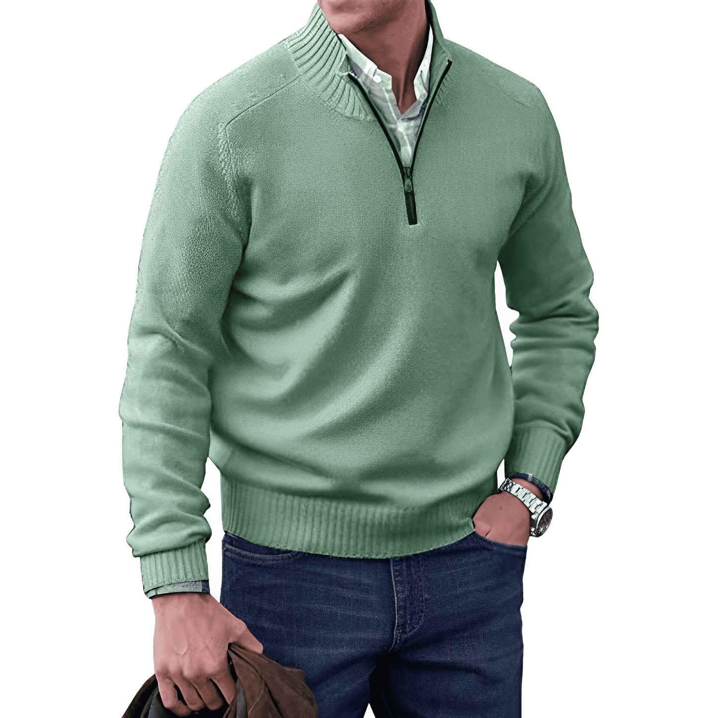 Jersey elegante de hombre en mezcla de cachemir suave – DAVID