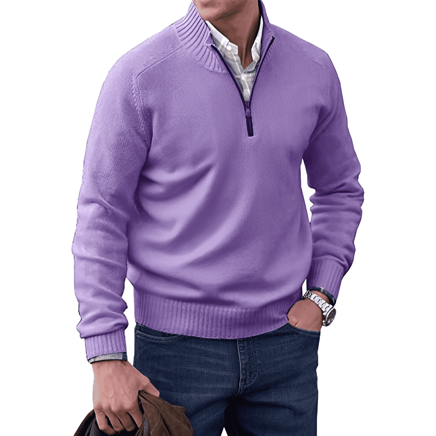 Jersey elegante de hombre en mezcla de cachemir suave – DAVID