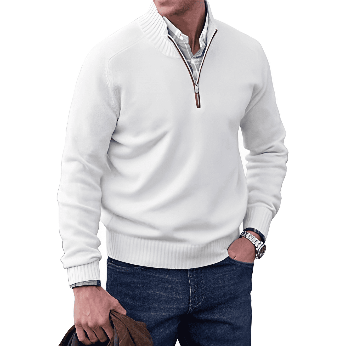 Jersey elegante de hombre en mezcla de cachemir suave – DAVID