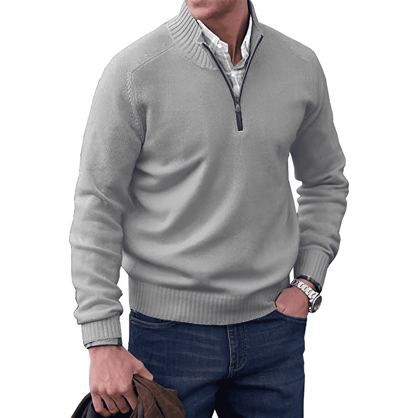Jersey elegante de hombre en mezcla de cachemir suave – DAVID