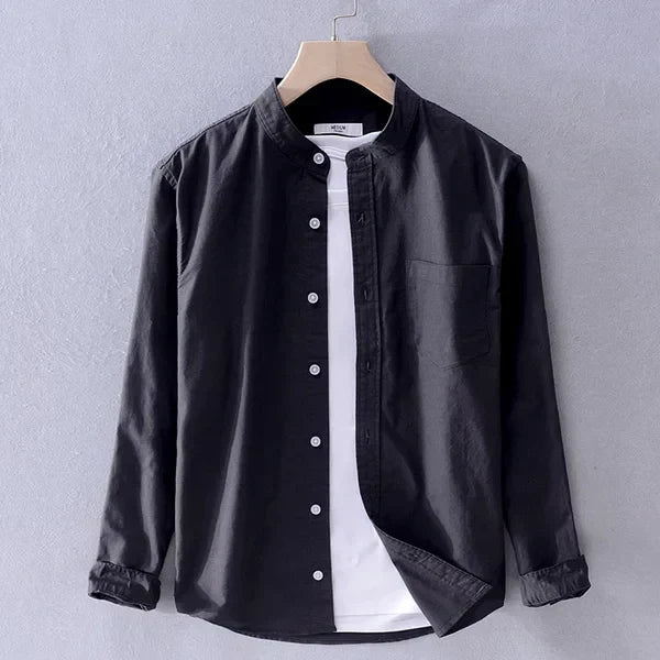 Camisa de hombre con cuello mao y corte recto – BALDURO
