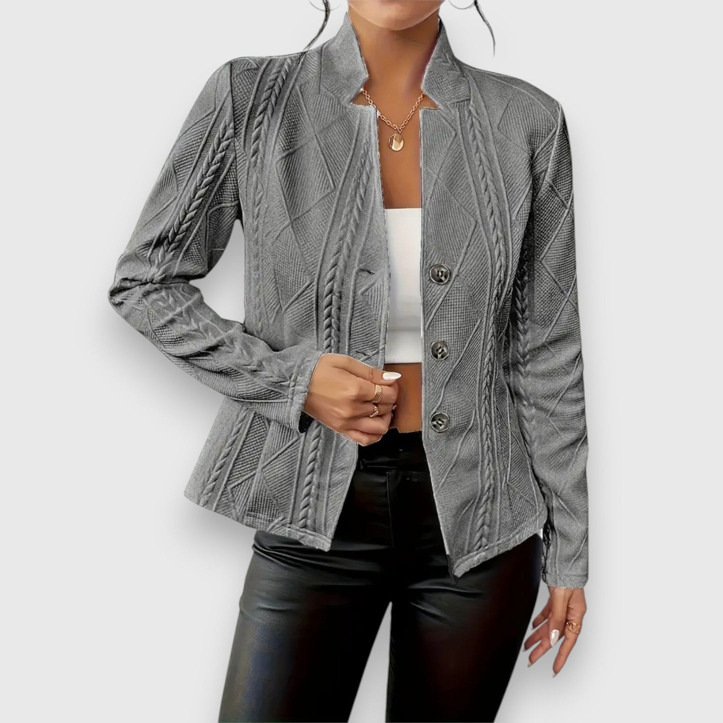 Blazer entallada con textura estructurada para mujer – VERA