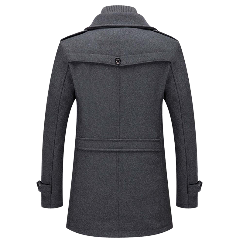 Abrigo largo de invierno para hombre con cuello alto y cierre de botones – LORENZO