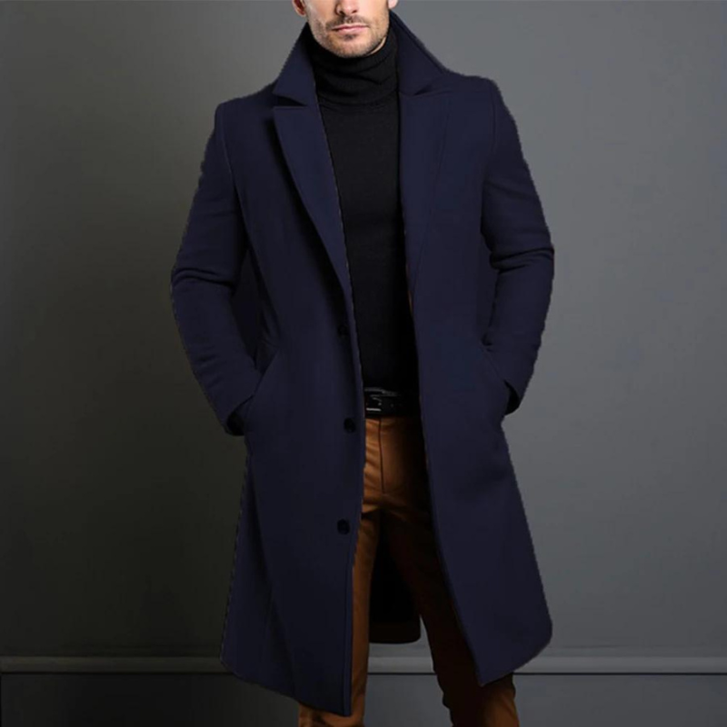 Abrigo largo de invierno para hombre con cierre de botones – VALDEN