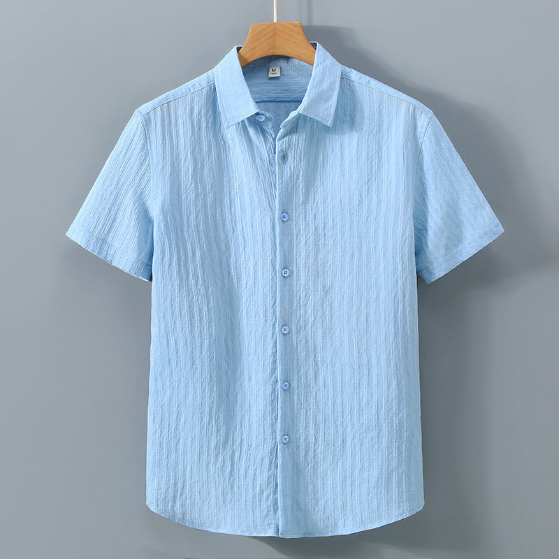 Camisa de hombre transpirable con textura y cierre oculto – JAMES