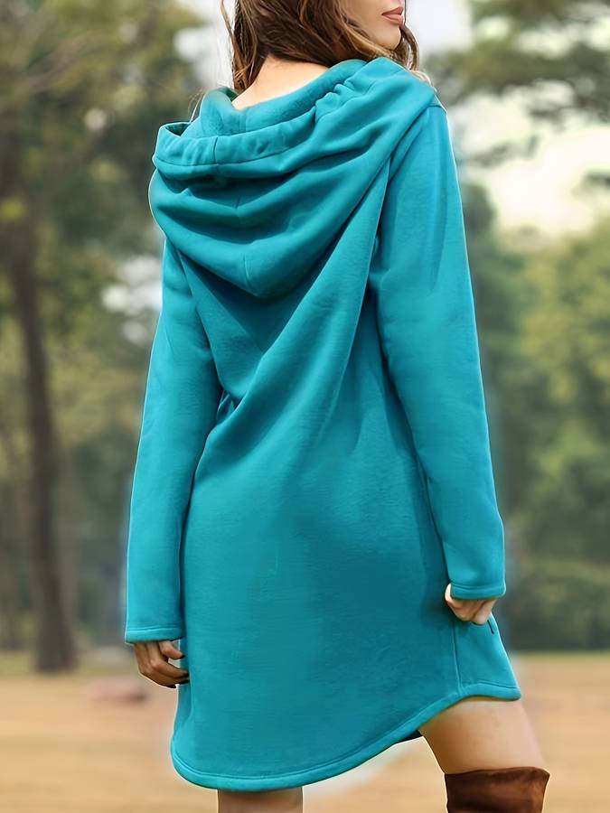 Vestido sudadera casual para mujer con capucha y mangas largas – LAURA