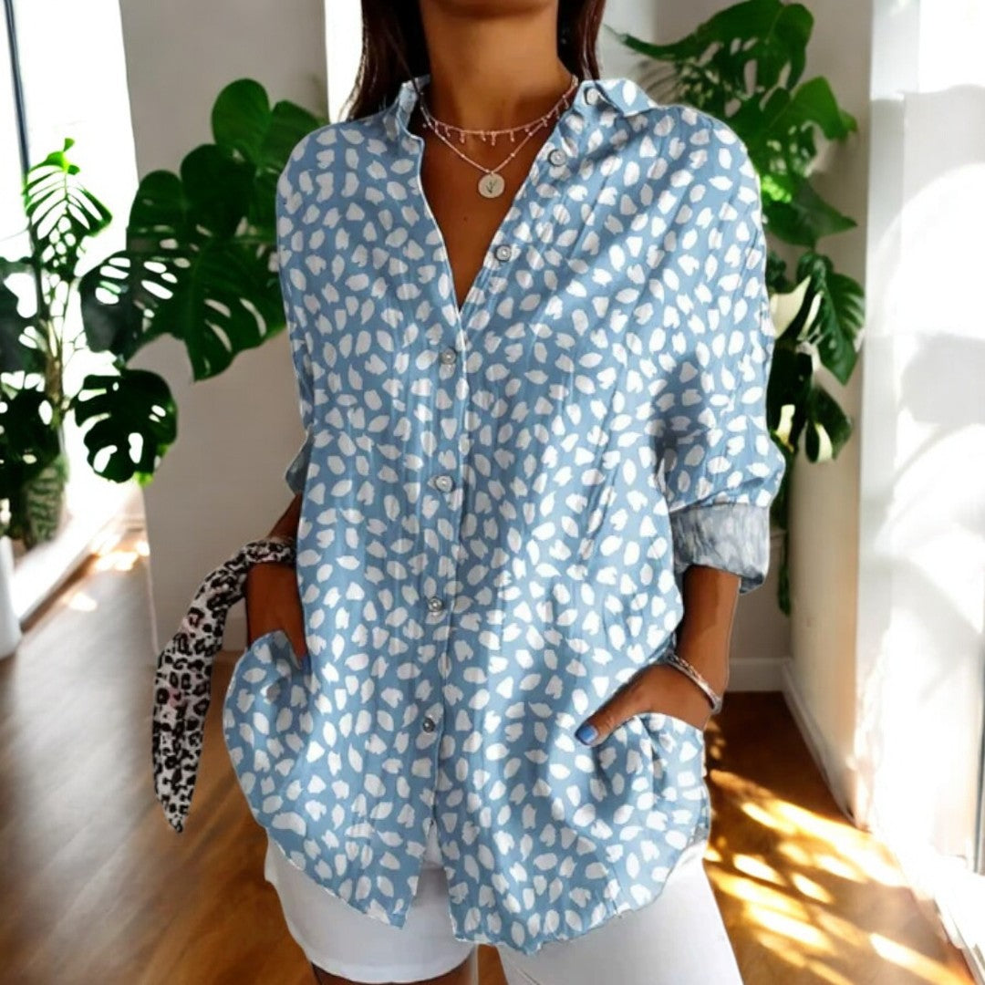 Blusa fluida con botones y estilo relajado para mujer – ELARA BUTTON