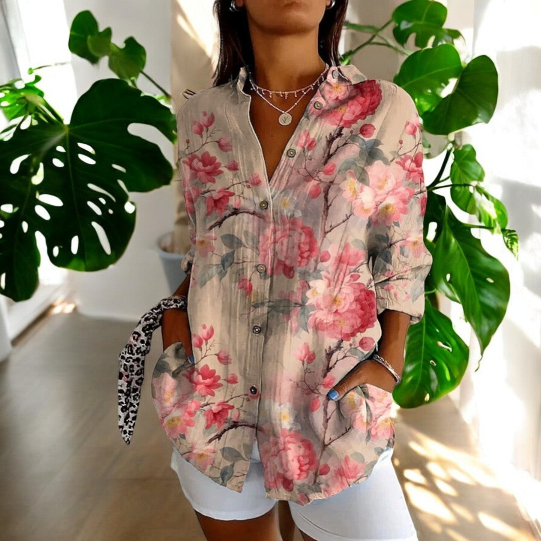 Blusa fluida con botones y estilo relajado para mujer – ELARA BUTTON