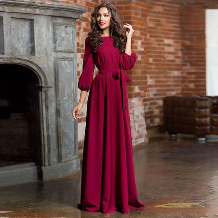 Vestido elegante con mangas largas para mujer – MARIA