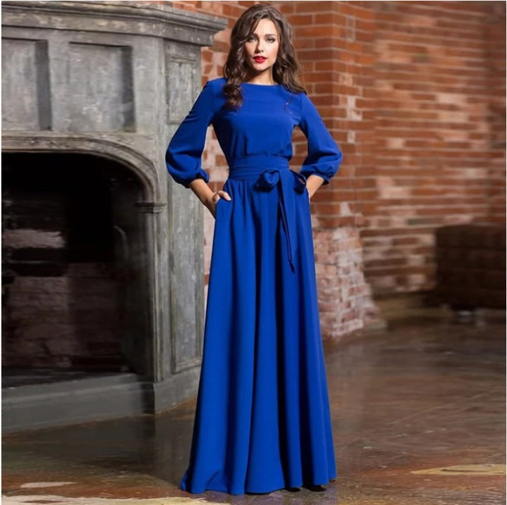 Vestido elegante con mangas largas para mujer – MARIA