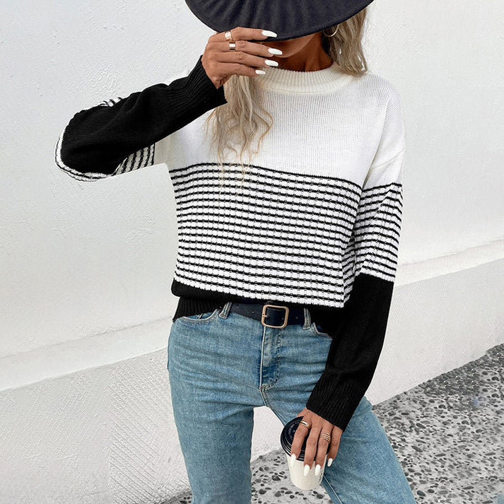 NICOLETTA – Suéter casual de rayas para mujer