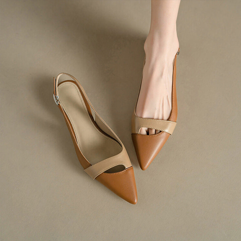 Laura - Sandalias Planas de Verano con Punta Cerrada Elegante Casual para Mujer | Zapatos Planos de Punta