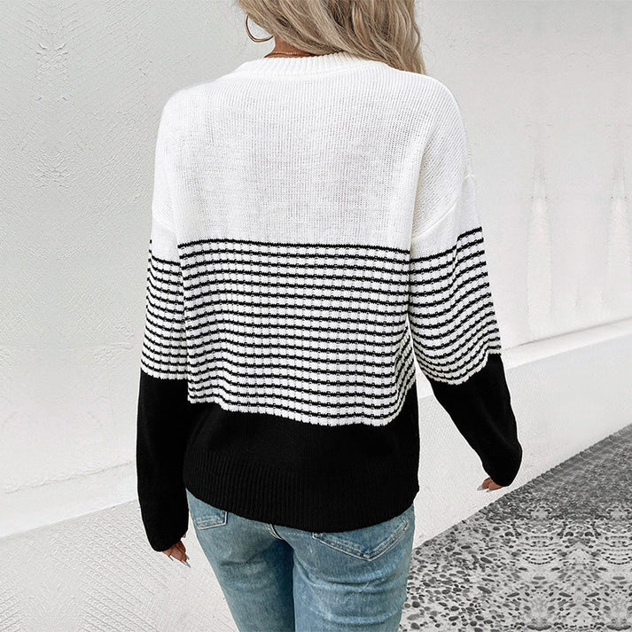 NICOLETTA – Suéter casual de rayas para mujer