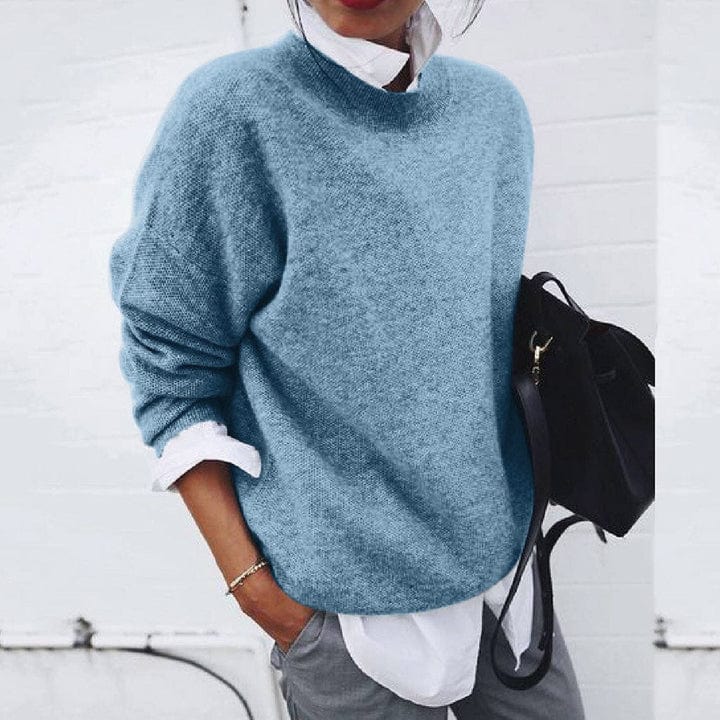 Jersey de punto con cuello redondo para mujer – NADIA