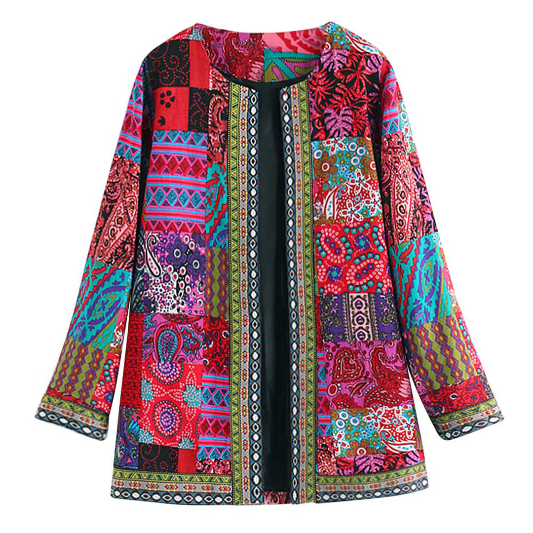 Blazer entallada con estampado artístico y acabado premium – AURELIA