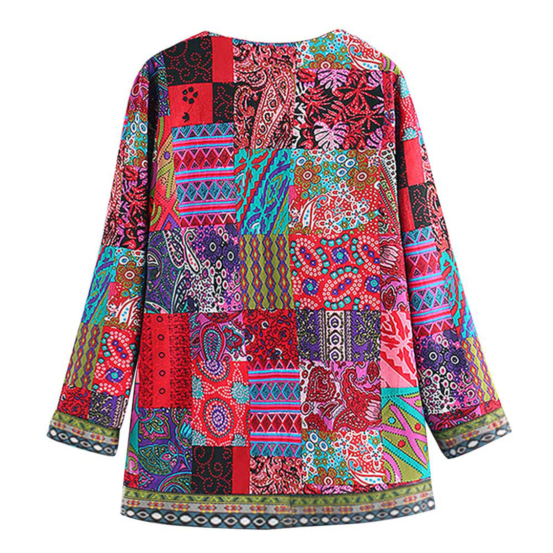 Blazer entallada con estampado artístico y acabado premium – AURELIA