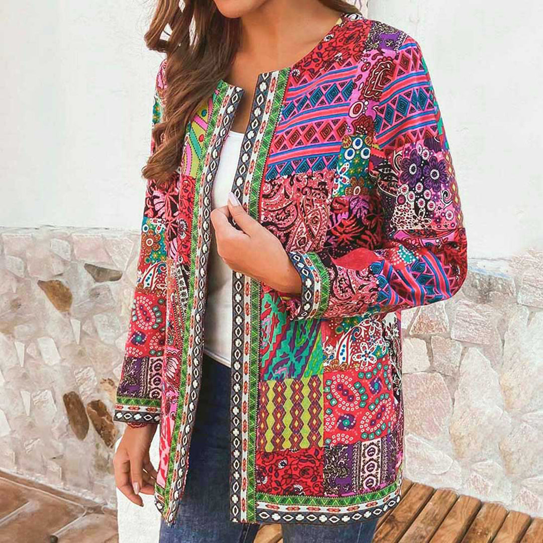 Blazer entallada con estampado artístico y acabado premium – AURELIA