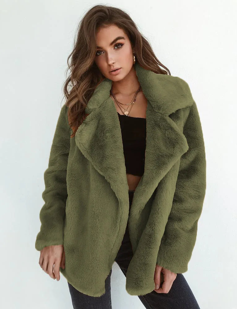 LISELOTTE - Chaqueta de invierno para mujeres con solapa de peluche
