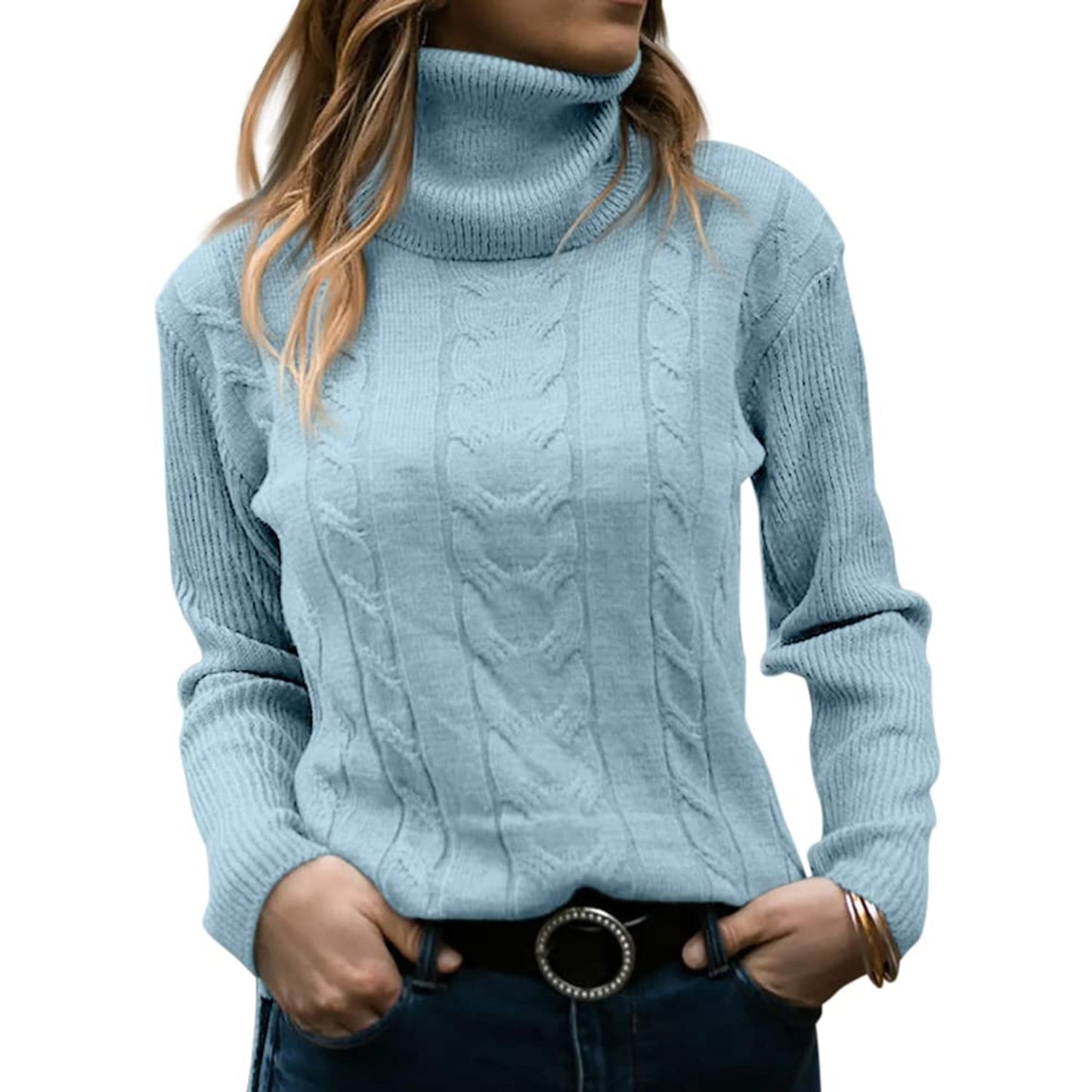 FAYA - Suéter de cuello alto para mujeres