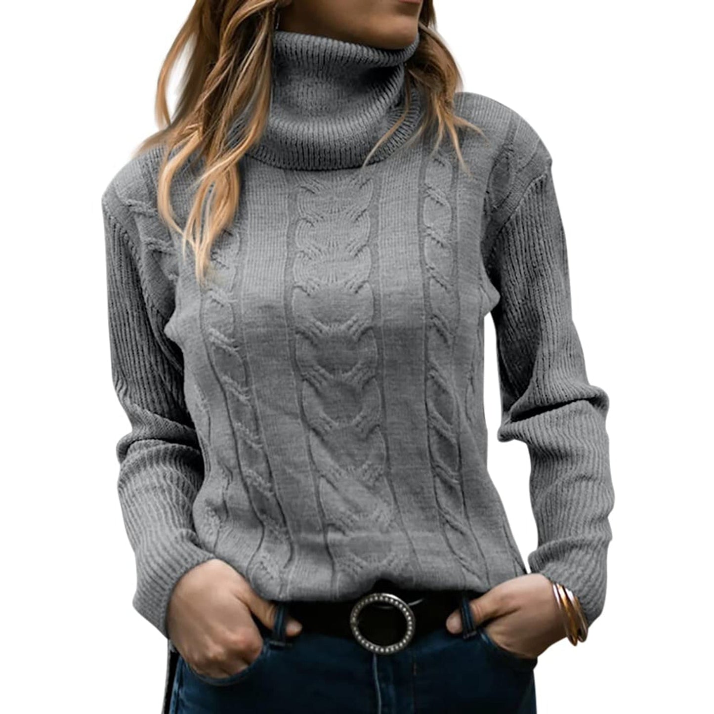 FAYA - Suéter de cuello alto para mujeres
