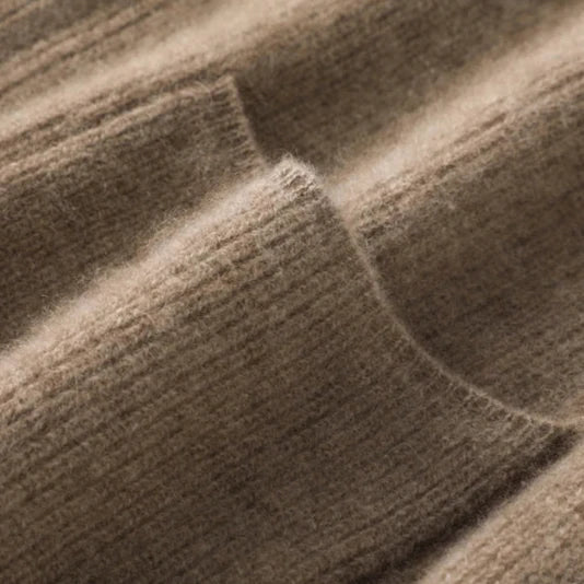 MERIVA – Chaqueta de punto para mujer en lana merino con cremallera y bolsillos