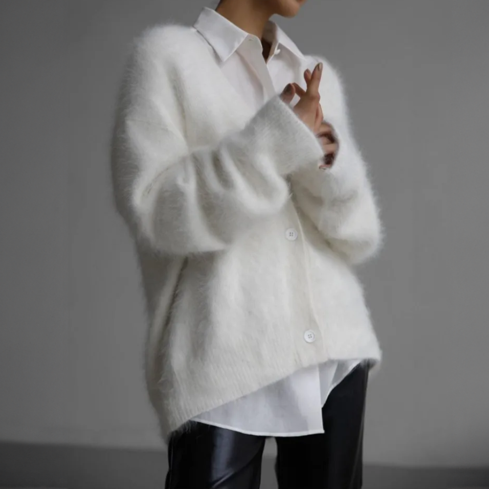 AMARA - Chaqueta oversize de cachemir cómoda para mujer