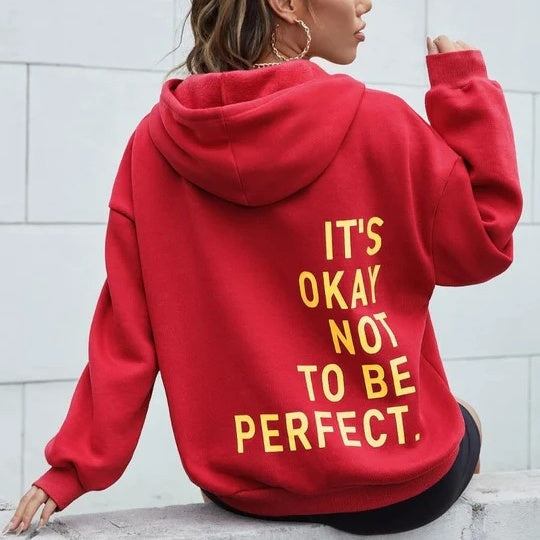 Sudadera oversize con capucha y estampado moderno para mujer – SABRINA