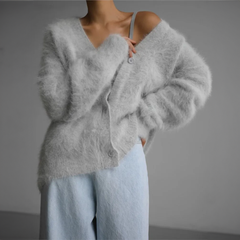 AMARA - Chaqueta oversize de cachemir cómoda para mujer