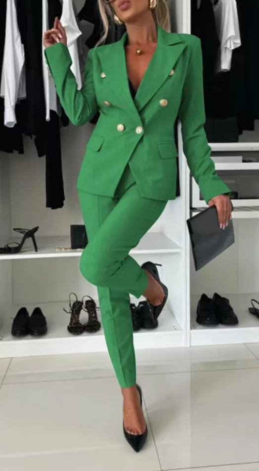 Conjunto de dos piezas para mujer con blazer entallado y pantalón – AMÉLIA RoseSuit