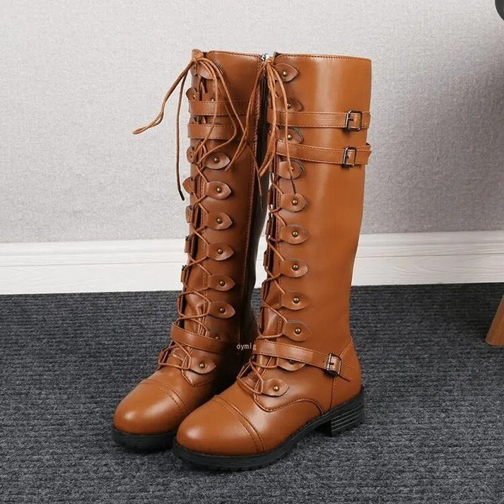 LUNA – Botines planos de cuero vegano con tacón para mujer
