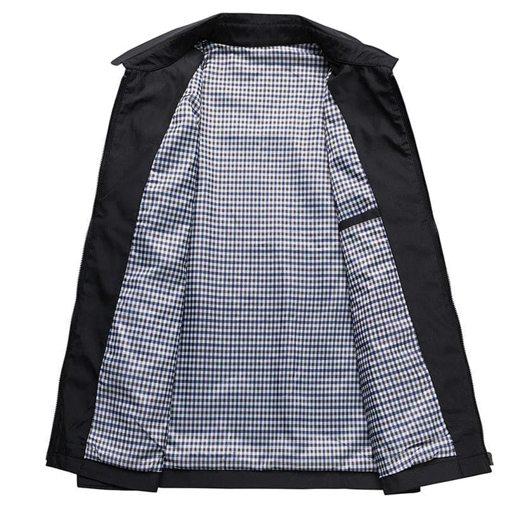 LEIF - Chaqueta clásica casual con forro de cuadros para hombre