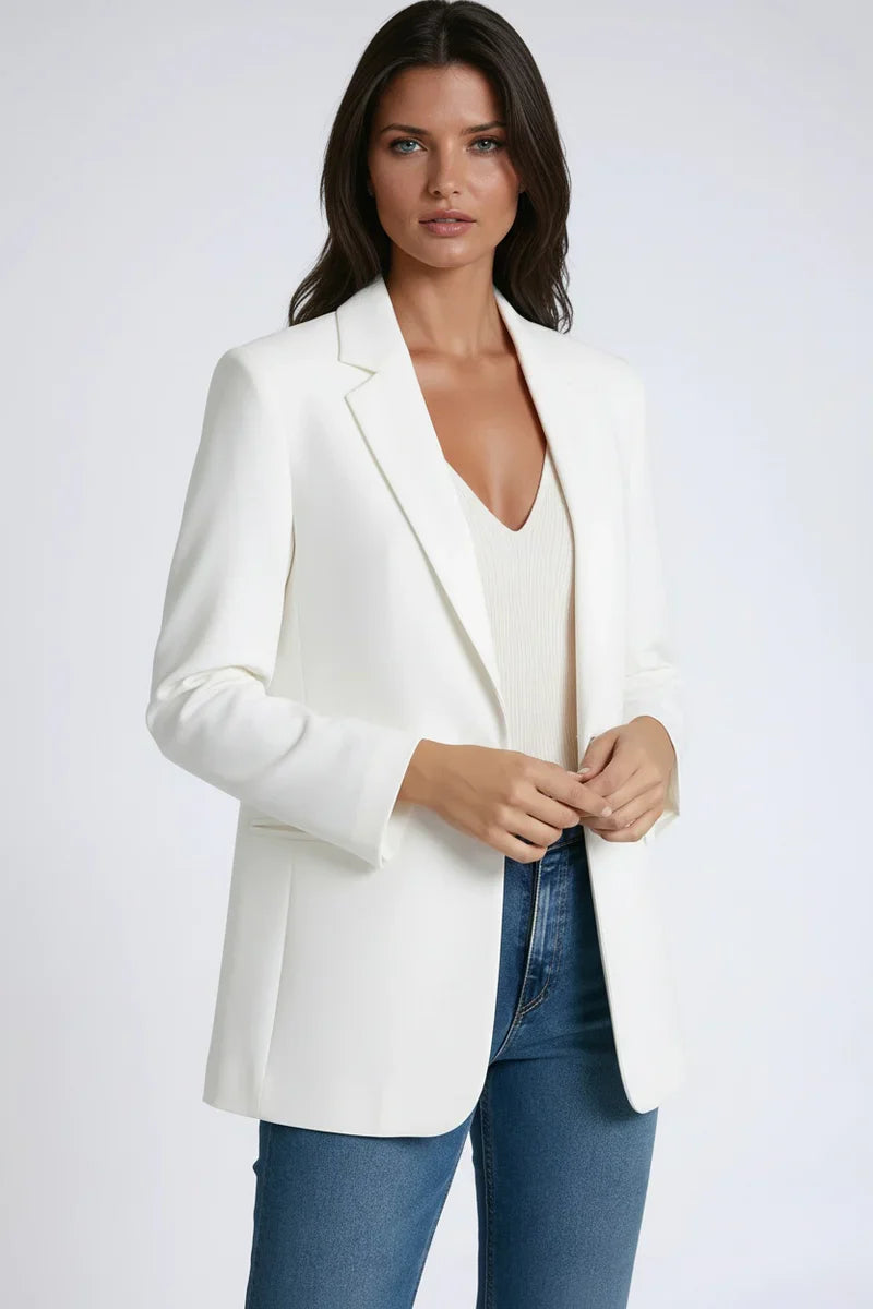 Blazer largo de mujer con solapa clásica – SOFARIA
