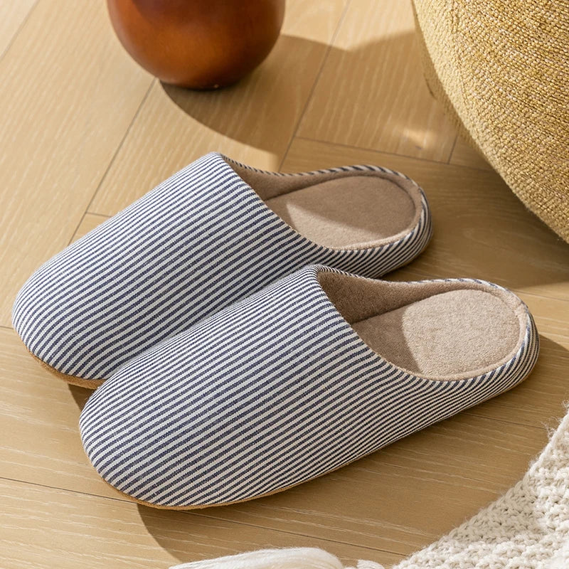 Zapatillas de casa con estampado a rayas y suela antideslizante – VERÓNICA