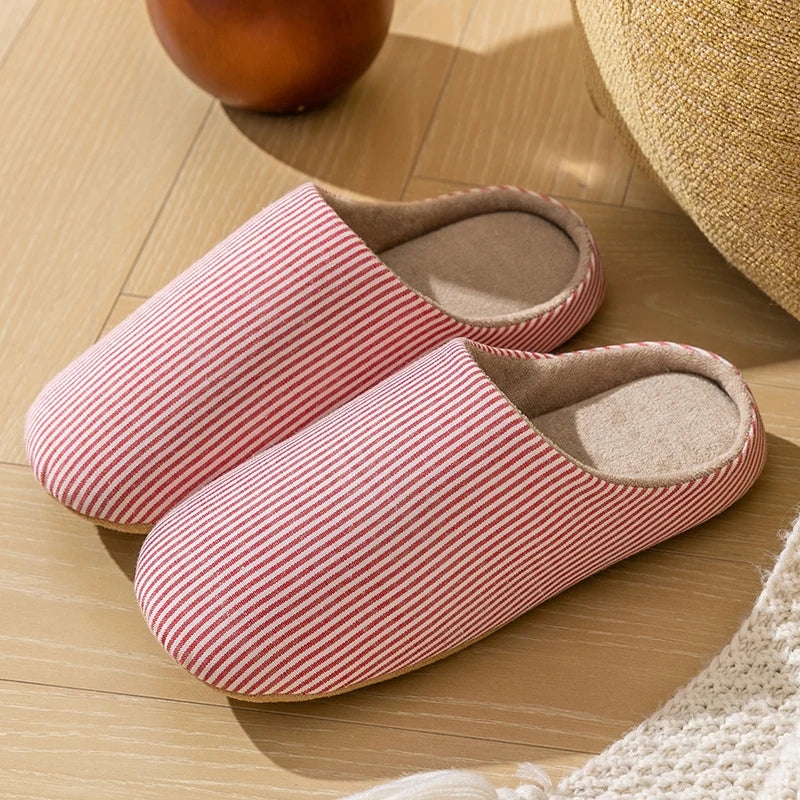 Zapatillas de casa con estampado a rayas y suela antideslizante – VERÓNICA
