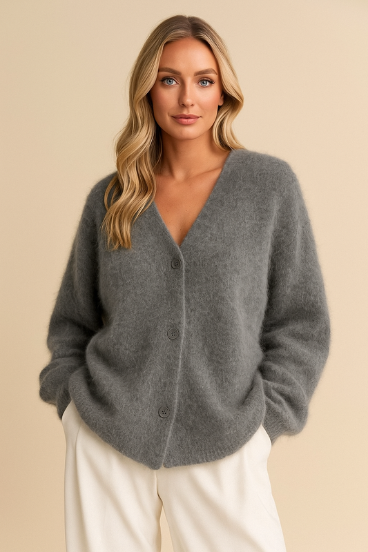 Chaqueta de punto fino para mujer con acabado suave – SARELIA