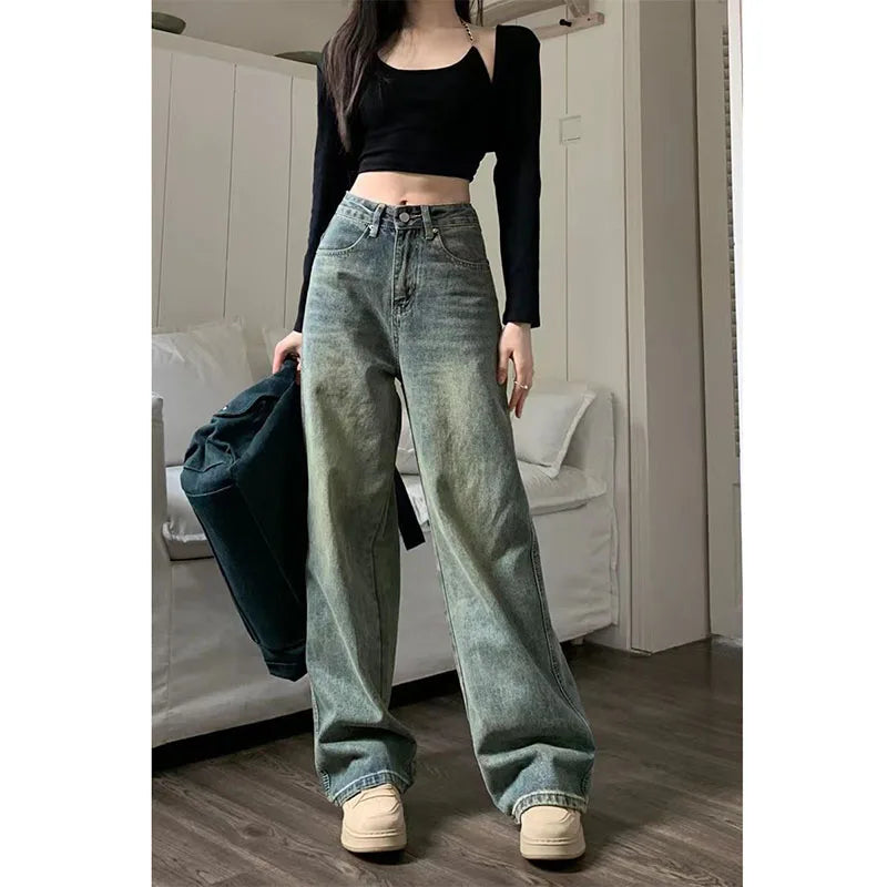 Pantalón de talle alto y pernera ancha para mujer - SAFA