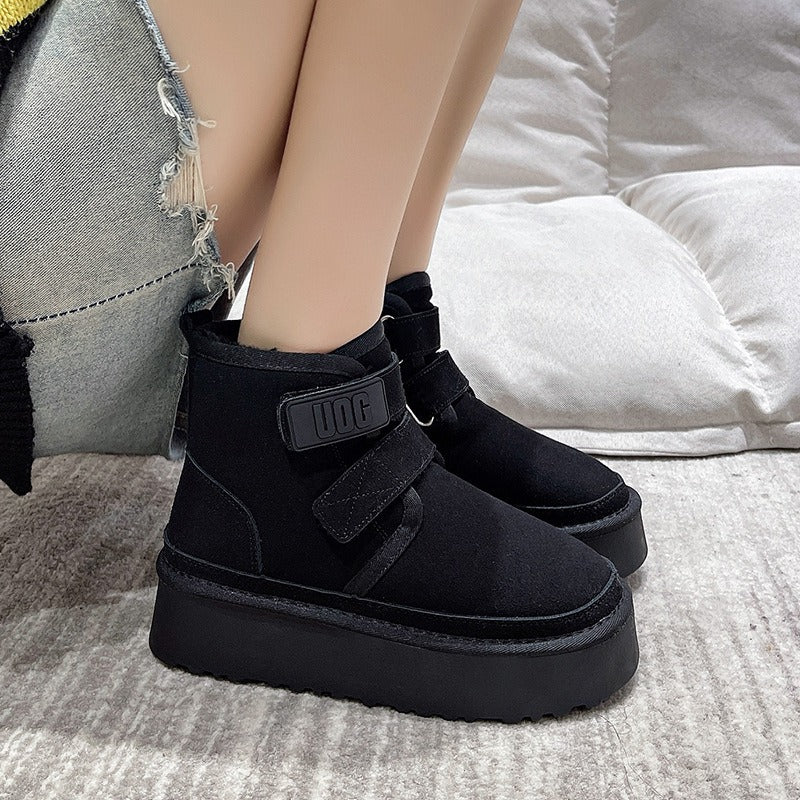 NERIA - Botas de invierno ajustables con forro de felpa para mujer