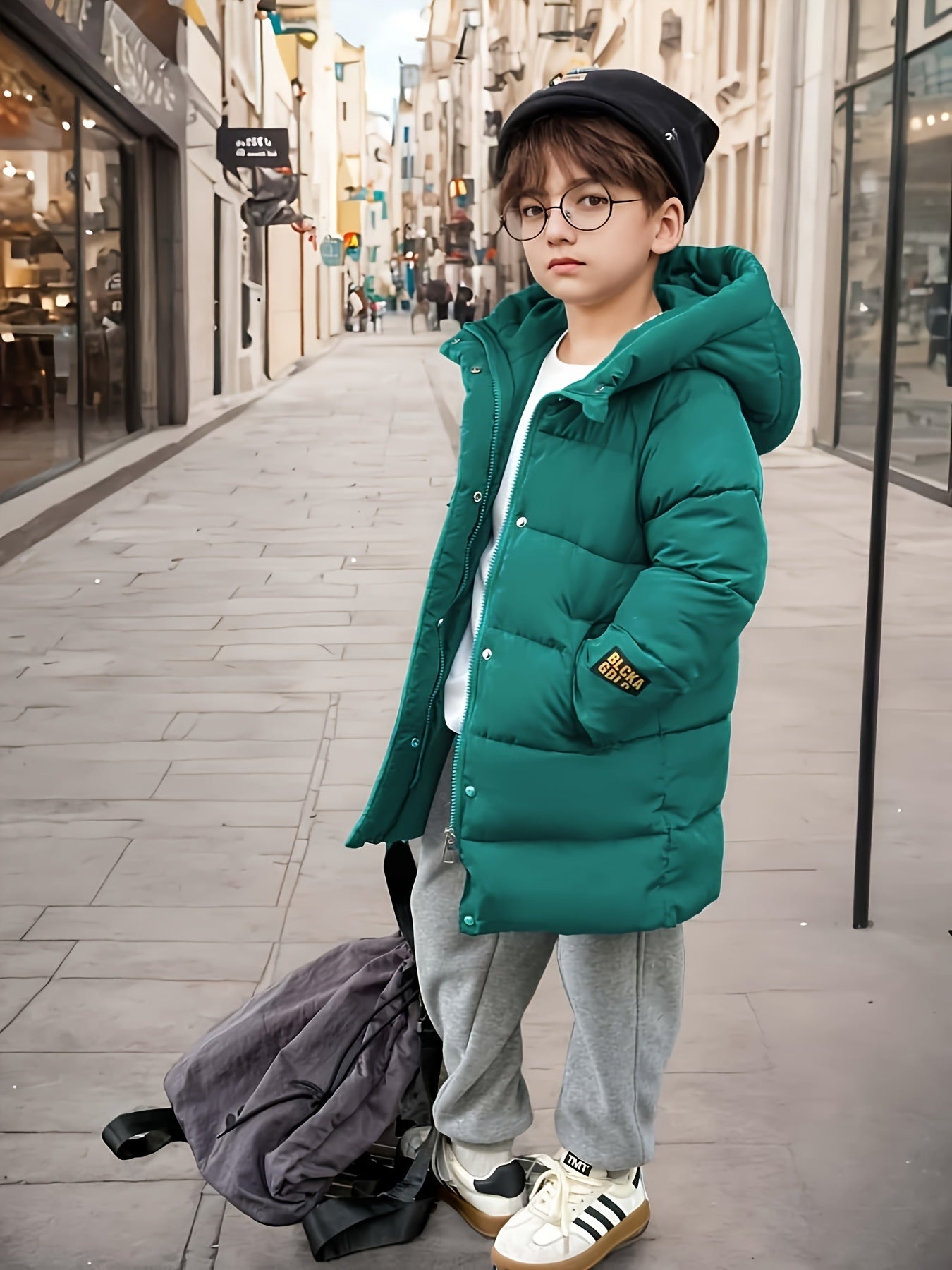 MATEO - Abrigo medio largo con cremallera para niño