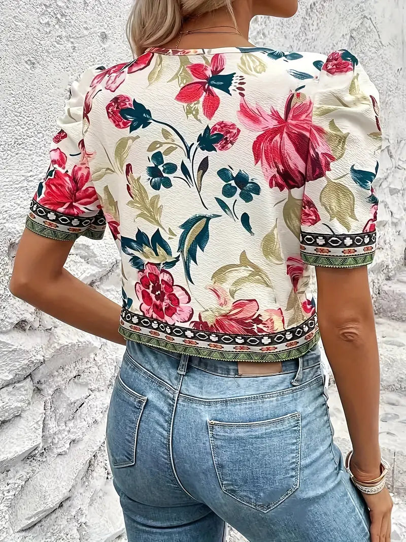 Chaqueta ligera con estampado floral y estilo veraniego – LISARA