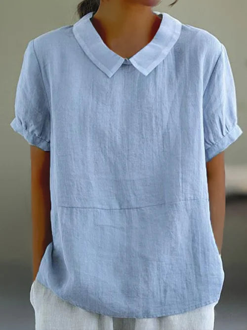Blusa tipo camisa de corte relajado con cuello clásico – AMELYN