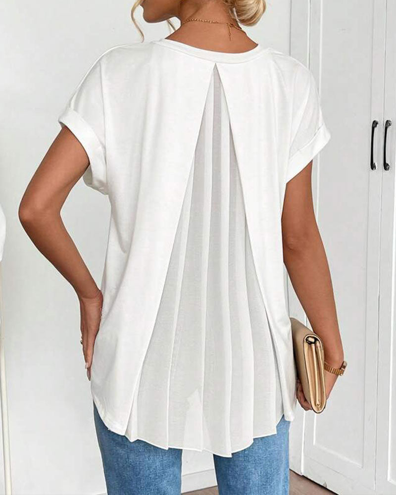 Top de Dama con Escote en V y Mangas Dobles para un Estilo Casual – MALVINA