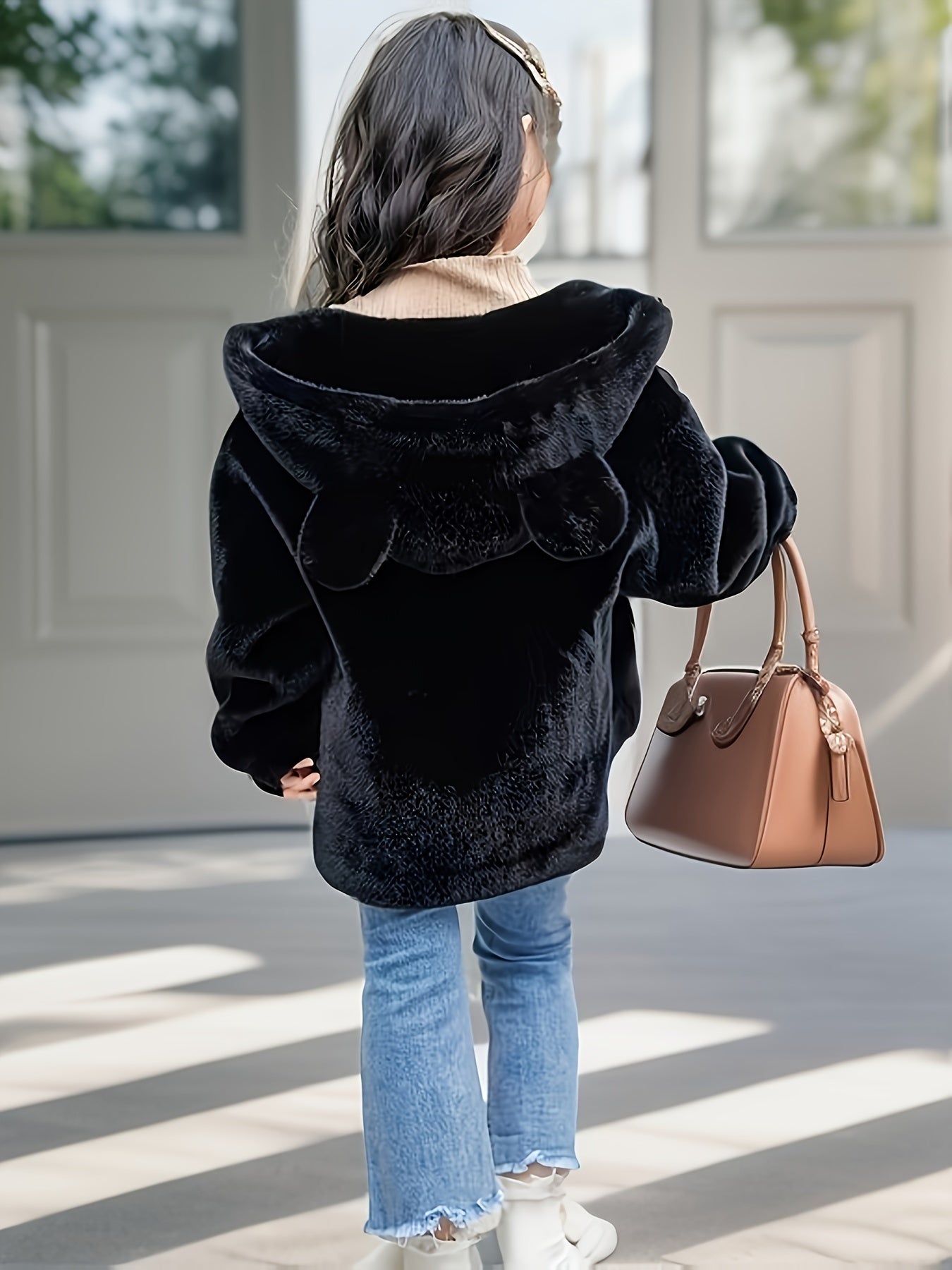 AURORA - Chaqueta con capucha y orejitas de felpa para niñas