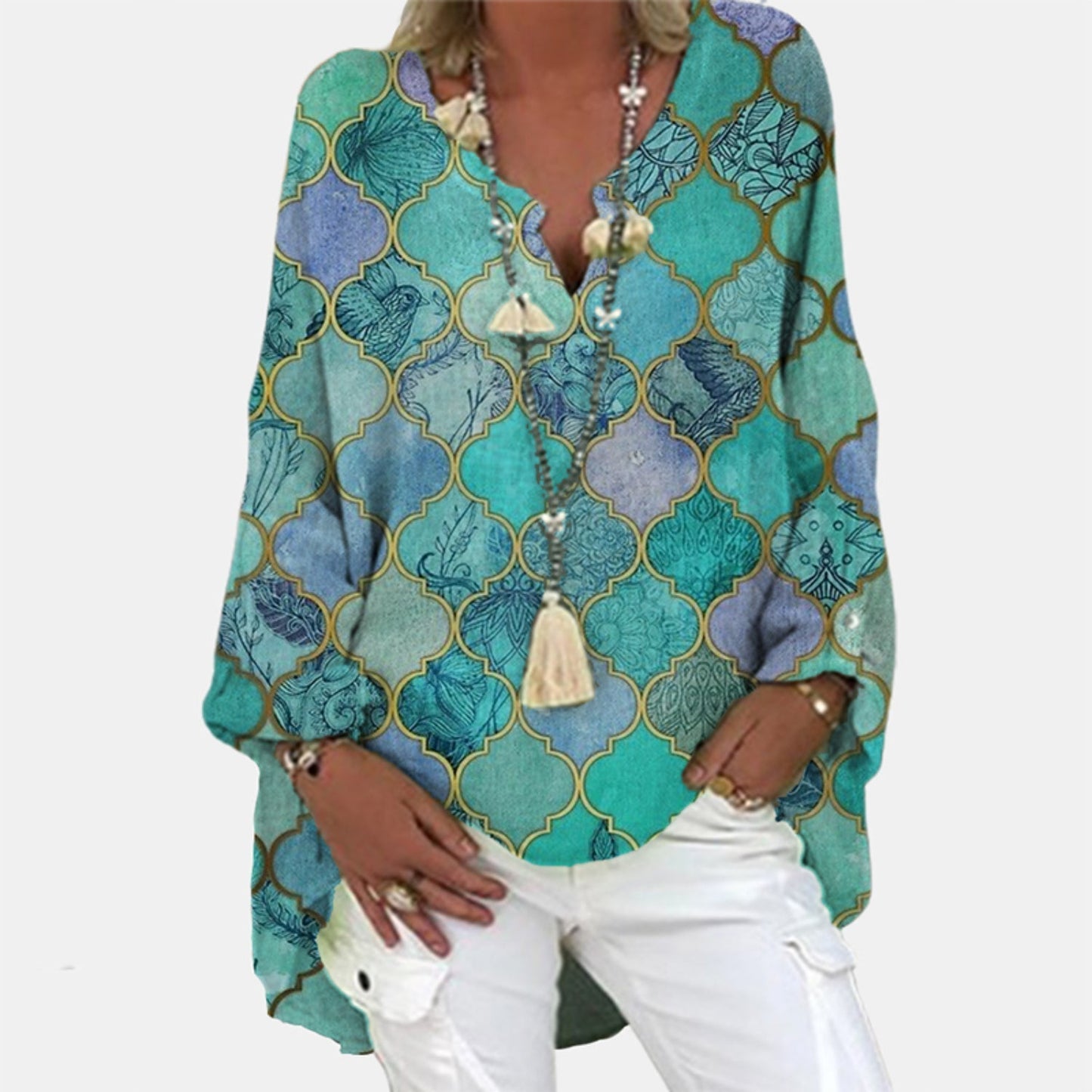 ELVIA - Blusa de lino elegante para mujer