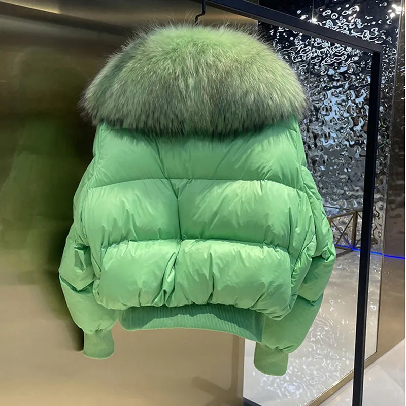 CALLIOPE - Abrigo acolchado de invierno con cuello de piel sintética para mujeres