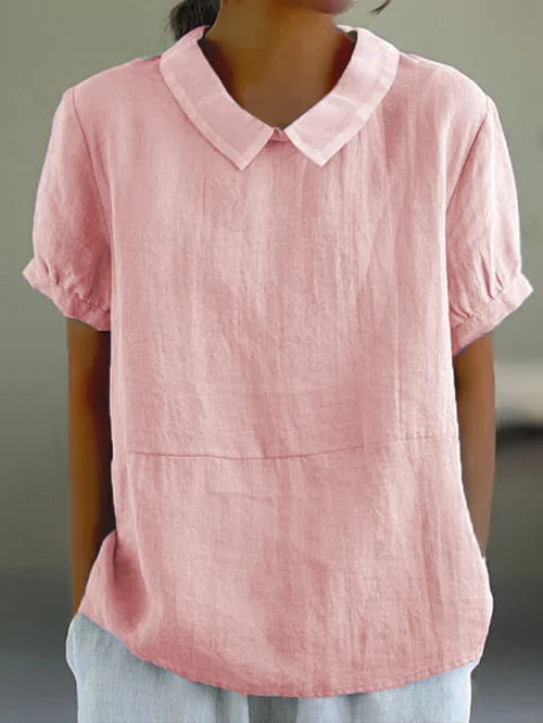 Blusa tipo camisa de corte relajado con cuello clásico – AMELYN